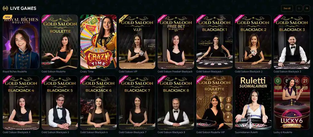 NovaJackpot Online Casino live dealer games