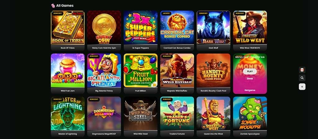 Spinaro Casino, casino games, variety of slots