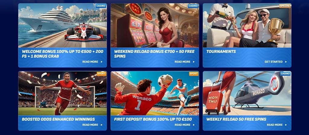 Wonaco Casino, Promotions, Deposit Bonus